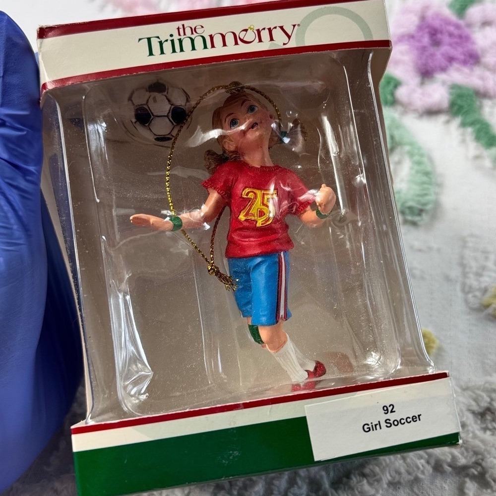 The Trimmerry Girl Soccer Collectible Ornament 2003 Red Jersey 25 Sports Decor